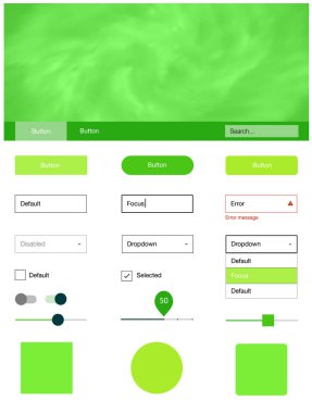 Işık yeşil vektör web UI kiti Bulutsusu yıldız ile. Renkli gökyüzü ile soyut tarzda dekoratif UI takımı tasarım. Sen-ebilmek kullanma için açılış sayfaları bu şablonu.