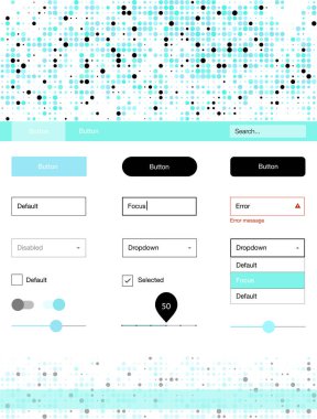 Açık mavi, vektör stil rehberi daireler ile yeşil. Güzel UI ux kiti ile onun üstbilgisindeki renkli noktalar. Web siteleri, açılış sayfaları için güzel düzeni.