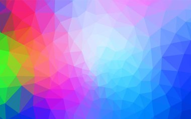 Açık mavi, kırmızı vektör soyut mozaik desen. Üçgenler ile renkli resimde parlayan. Web siteniz için köşeli tasarım.