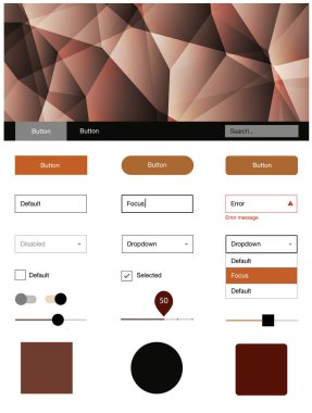 Üçgenler ile karanlık çok renkli vektör stil rehberi. Dekoratif UI takımı tasarım renkli kristaller ile soyut tarzda. Bu web siteleri için kullanabileceğiniz şablon.