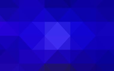 Koyu mavi vektör üçgen mozaik doku. Üçgenler ile renkli resimde parlayan. Web siteniz için köşeli tasarım.