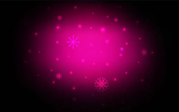 明るい雪の結晶暗いピンク ベクトル レイアウト 氷の結晶でキラキラ抽象的なイラスト 新年のチラシのパターンを使用することができます — ストックベクタ