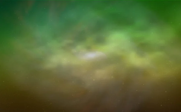 Світло Зелений Жовтий Векторний Візерунок Зірками Нічного Неба Яскрава Ілюстрація — стоковий вектор