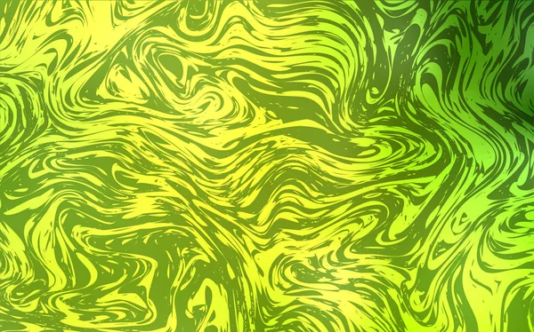 Verde Chiaro Modello Vettoriale Giallo Con Forme Liquide Illustrazione Lucente — Vettoriale Stock