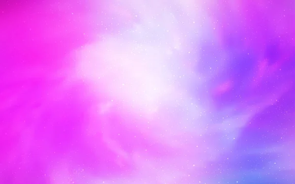 Hellviolettes Rosafarbenes Vektormuster Mit Sternen Nachthimmel Leuchtende Farbige Illustration Mit — Stockvektor