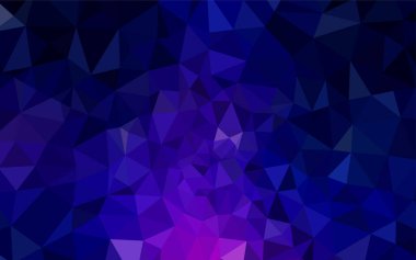 Koyu pembe, mavi üçgen mozaik şablon vektör. Üçgenler ile modern soyut resim. Tasarımınız için üçgen desen.