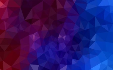 Koyu mavi, kırmızı vektör soyut mozaik arka plan. Renkli resimde üçgenler ile soyut tarzda. İşiniz için yeni tasarım.