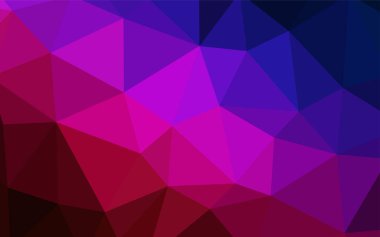 Koyu mavi, kırmızı vektör çokgen çizimi. Üçgenli modern soyut çizim. İşiniz için yepyeni bir tasarım..