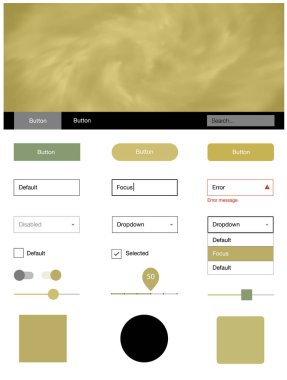 Açık yeşil, sarı vektör tasarım UI kiti ile evren yıldız. Basit malzeme tasarım kiti üstbilgisindeki renkli bulutlar ile. Bu web siteleri için kullanabileceğiniz şablon.