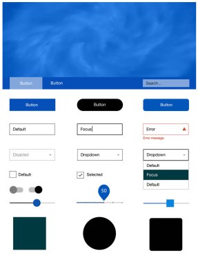 Evren yıldız ışık mavi vektör tasarım UI kiti. Renkli gradyan gökyüzü onun üstbilgisindeki modern stil kılavuzu. Bu örnek açılış sayfanız için mu.