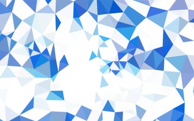 Koyu mavi vektör üçgen mozaik kapak. Noktalı resim stili üçgenler ile yaratıcı çizimde. Afiş için tamamen yeni şablon.