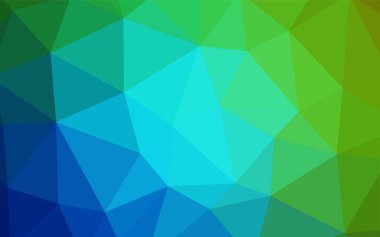 Açık mavi, yeşil vektör üçgen mozaik kapak. Poligonal illüstrasyon parlayan, hangi üçgen oluşur. Afiş için tamamen yeni şablon.