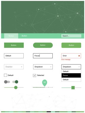 Işık yeşil vektör tel kafes kiti kristalleri, daireler ile. UI takımı tasarım renkli kristaller, soyut tarzda daireler. Bu örnek açılış sayfanız için mu.