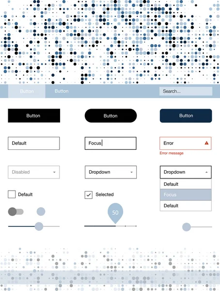 Noktalı ışık mavi vektör tel kafes kiti. Başlığını renkli gradyan daireler modern stil kılavuzu. Web siteleri için basit renkli tasarım.