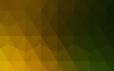 Koyu yeşil, sarı vektör üçgen mozaik doku. Gradyan ile Origami tarzında yaratıcı geometrik şekil. Marka kitap için yeni şablon.