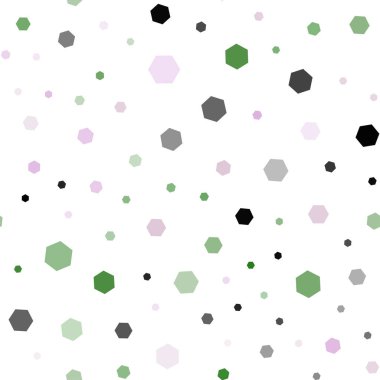 Pembe ışık, vektör sorunsuz düzen altıgen şekilleri ile yeşil. İllüstrasyon renkli altıgenler dizi. Marka kitap için yeni şablon.