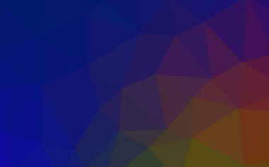 Koyu mavi, sarı soyut poligonal şablon vektör. Gradyan ile zarif parlak poligonal illüstrasyon. Tasarımınız için üçgen desen.