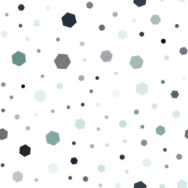 Açık mavi, yeşil vektör altıgenler kümesiyle sorunsuz kapak. Glitter altıgen stil soyut çizimde. Desen doku duvar kağıdı için.