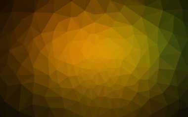 Koyu yeşil, sarı vektör soyut mozaik zemin. Üçgenler ile modern soyut resim. Afiş için tamamen yeni şablon.