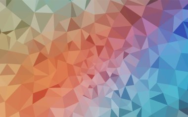 Açık mavi, sarı vektör düşük poli doku. Üçgenler ile renkli resimde parlayan. Tasarımınız için üçgen desen.