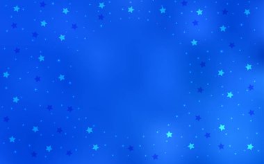 Gökyüzü yıldızlı hafif Mavili vektör şablonu. Yıldızlı parlak renkli illüstrasyon. İş ilanınız için akıllı tasarım.