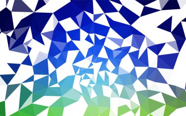 Açık mavi, yeşil vektör poligonal arka plan. Noktalı resim stili üçgenler ile yaratıcı çizimde. İşiniz için yeni tasarım.