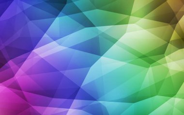 Işık Çokrenkli vektör çokgen arkaplan. Soyut ve üçgenli renkli çizimler. İşiniz için en iyi üçgen tasarım.