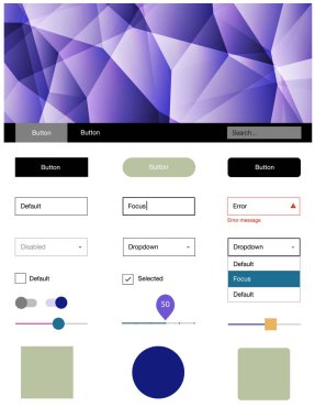 Işık çok renkli vektör web UI kiti poligonal tarzı. Arka plan üzerinde renkli stil rehberi üçgenler ile. Bu web siteleri için kullanabileceğiniz şablon.
