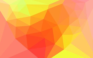 Işık kırmızı, sarı vektör poligonal model bir merkezi bir kalp ile. Renkli resimde poligonal bir tarzda. Senin arka plan için dokulu deseni.