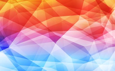 Açık mavi, kırmızı vektör soyut mozaik arka plan. Gradyan ile Origami tarzında yaratıcı geometrik şekil. İş tasarımınız için yeni stil.