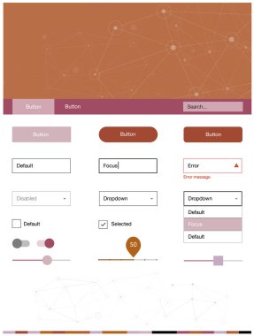 Işık çok renkli vektör malzeme tasarım kiti çizgiler ile daireler. UI Ux kiti başlığını poligonal renkli arka plan ile. Sen-ebilmek kullanma için açılış sayfaları bu şablonu.