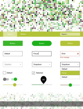 Açık yeşil, kırmızı vektör tel kafes kiti noktalı. Web Kullanıcı arabirimi kiti başlığını soyut degrade daireler ile. Bu örnek için sitesidir.