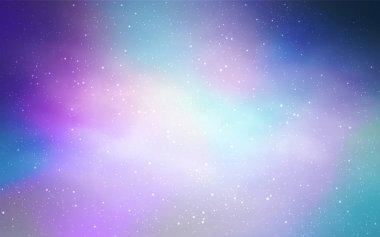 Hafif pembe, mavi vektör arka plan gökada yıldız ile. Parlak astronomik yıldız ile renkli illüstrasyon parlayan. En iyi tasarım, reklam, poster, afiş için.