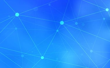 Hafif mavi vektör küreler, üçgenler desenle. Bağlantı noktaları ve çizgileri renkli arka plan üzerinde tasarım yapın. Marka kitap tamamen yeni şablon.