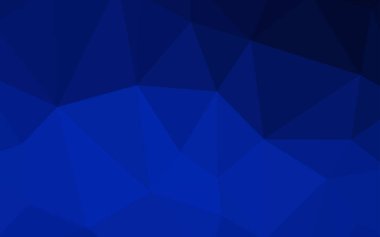 Koyu mavi vektör arka plan poligonal. Üçgenler ile renkli resimde parlayan. Tamamen yeni bir tasarım sizin broşürü.