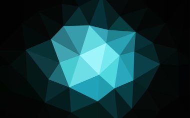 Koyu mavi parlayan üçgen düzen vektör. Gradyan ile Origami tarzında yaratıcı geometrik şekil. Tamamen yeni bir tasarım sizin broşürü.