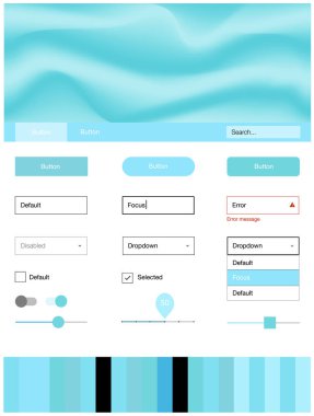 Açık mavi, yeşil vektör web UI kiti ile lamba şekiller. Bandy çizgilerle modern degrade soyut resim. Bu örnek için sitesidir.