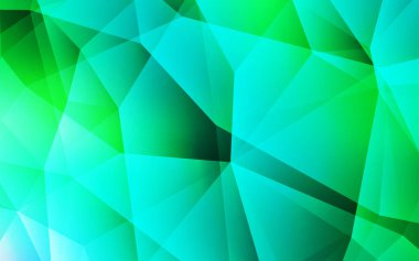 Açık Yeşil Vektör Çokgen arkaplanı. Origami stilinde gradyan ile yaratıcı geometrik illüstrasyon. Dizaynınız için üçgen desen.