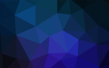 Koyu mavi vektör arka plan poligonal. Gradyan ile poligonal soyut resim. İşiniz için en iyi üçgen tasarım.