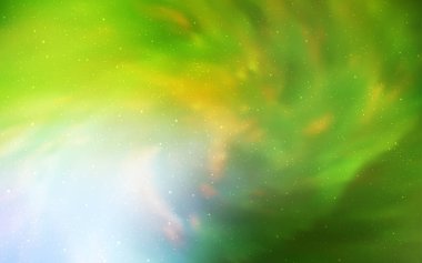 Açık yeşil, sarı vektör şablon alan yıldız ile. Parlak astronomik yıldız ile renkli illüstrasyon parlayan. Akıllı tasarım, iş reklam için.