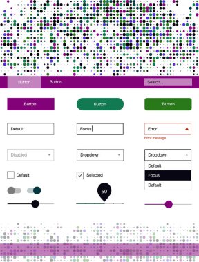 Karanlık çok renkli vektör küreler web UI kiti. Başlığını renkli gradyan daireler modern stil kılavuzu. Açılış sayfanız için modern şablon.