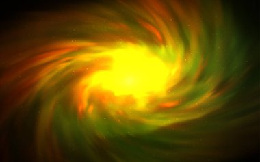 Koyu yeşil, sarı vektör düzen kozmik yıldız ile. Bulanık arka plan gradyan ile üzerinde alan yıldız. Desen astronomi Web siteleri için.