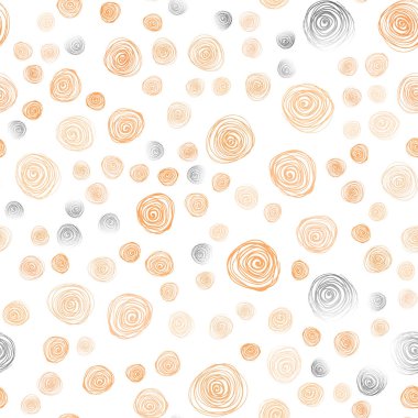 Işık turuncu vektör sorunsuz doğal soyut şablonu. Renkli soyut resimde doodle tarzı çiçekli. Tasarımınız için yeni bir doku.