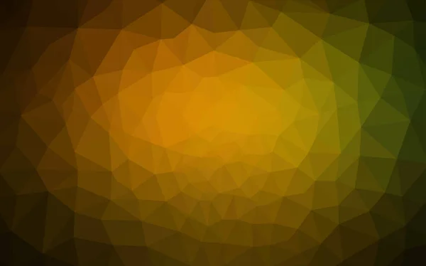 Dunkelgrüner Gelber Vektor Abstrakter Mosaikhintergrund Moderne Abstrakte Illustration Mit Dreiecken — Stockvektor
