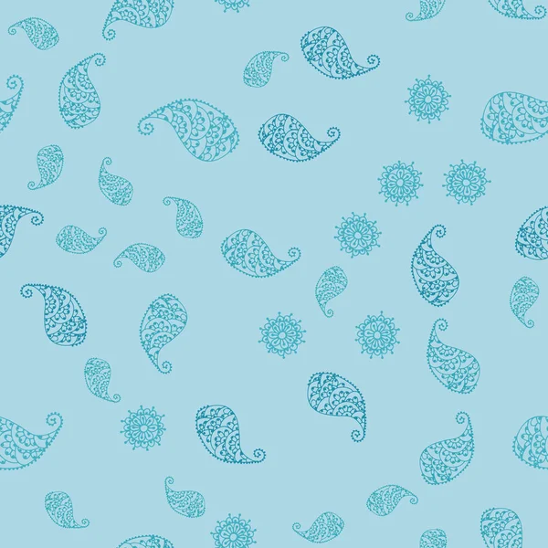 Hafif mavi vektör sorunsuz zarif duvar kağıdı ile yaprak ve çiçek. Beyaz arka plan üzerinde kabataslak karalamalar. Desen renkli kitap ve sayfaların çocuklar için için.