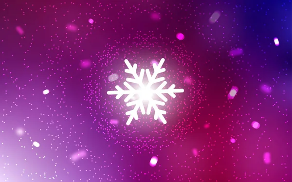 Dark Purple Pink Vector Layout Bright Snowflakes Glitter Abstract Illustration — Stock Vector