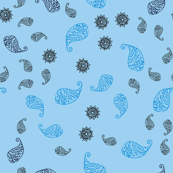 Açık mavi, vektör sorunsuz doodle şablonuyla yaprak ve çiçek yeşil. Glitter soyut resimde yaprak ve çiçek ile. Marka kitap tamamen yeni şablon.