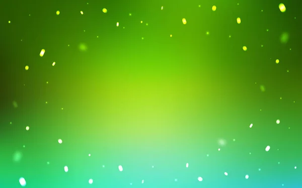 Layout Vetorial Verde Claro Com Flocos Neve Brilhantes Ilustração Abstrata — Vetor de Stock
