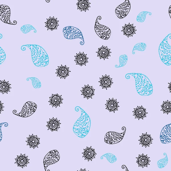 Pembe ışık, vektör sorunsuz doodle düzeniyle yaprak ve çiçek mavi. Yaprak ve çiçek beyaz arka plan üzerinde gradyan ile. Cep telefonu arka plan için şablon.