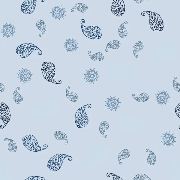 Koyu mavi vektör yaprak ve çiçek ile seamless doğal modeli. Yaprakları, çiçekleri beyaz arka plan üzerinde doğal tarzı. Desen renkli kitap ve sayfaların çocuklar için için.